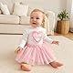 Fnaobai Kleinkind Baby Mädchen Röcke Outfit Frühling Herbst Kinder Kleidung Liebe Herz Langarm Rippstrick Tops Mesh Tutu Rock Set, Rosa, 9-12 Monate