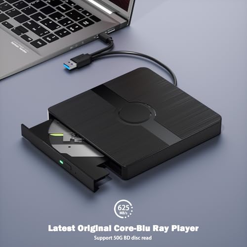 Lecteur Blu-ray externe 3D avec câble d'extension USB 3.0 Type-C robuste - 6