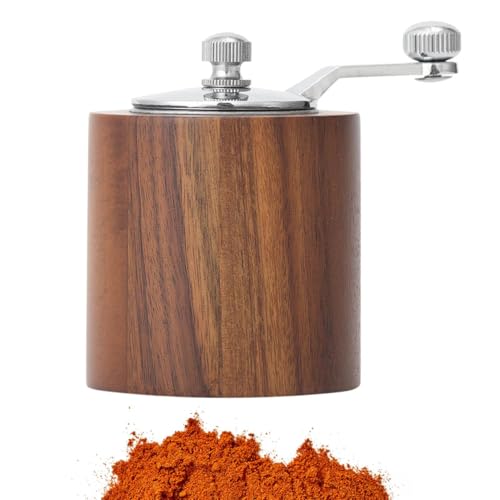 Set Moulin À Poivre Et Sel - Broyeur Manuel Vintage En Bois Avec Manivelle, Ustensile Cuisine Rustique Réglable Pour Épices Et Gros Sel, Duo Moulins...