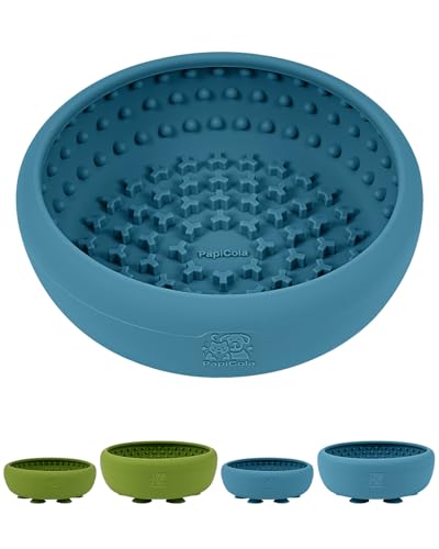 Dog Lick Bowl for Dogs, Lick Mat, Slow Feeder Lick Bowl with Strong Suction, BPA-Free Silicone, Freeze Licking Bowl for Anxiety Relief, Enrichment & Distraction, Dishwasher Safe (Blue, S)