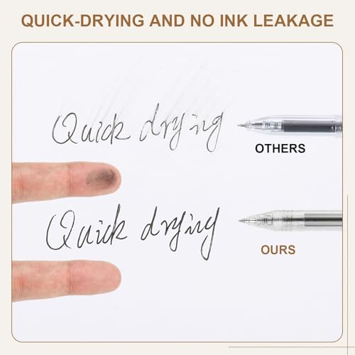 PATIKIL Bolígrafos Gel 0.5mm Negro Pack 12 miniatura 3