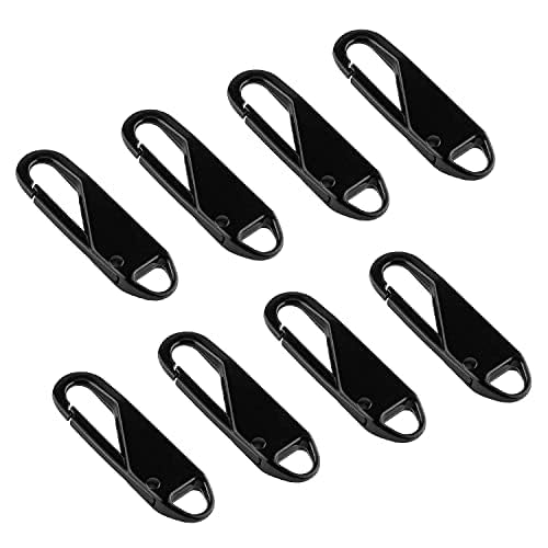 0pcs Zipper Pull Replacement Metal Zipper Improved Thin Hook Size Replacement Pullers Handle Mend Fixer Zipper Tab Zipper Sliders Zipper Pullers for Luggage Bag,Jacket,Black,Silver & Golden