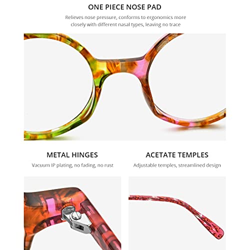 Hepidem Acetate Men Vintage Round Optical Glasses Frame Spectacles Eyeglasses Zolman (9169 Blue Transparent) #TOP1