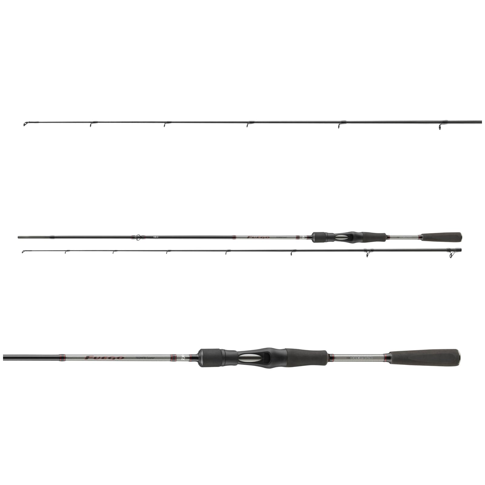 DAIWA Fuego Predator Baitcast, 2 Teile, Raubfisch Angelrute