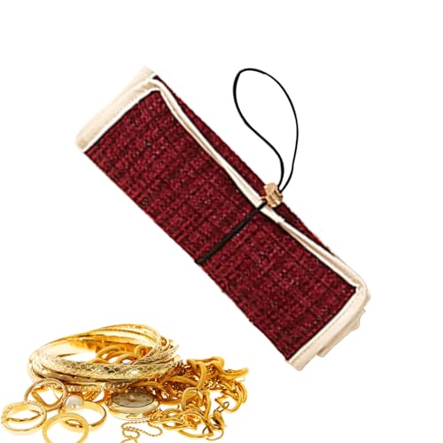 Bolsa de viaje para joyas – Organizador de almacenamiento con bolsillos con cremallera | Caja de almacenamiento para pendientes y pulseras | Para mujeres niñas pulseras anillos relojes broches