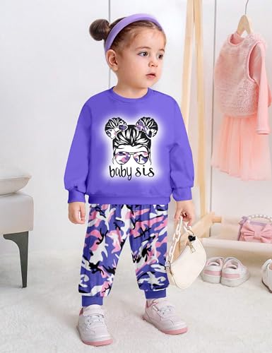 Toddler Baby Girl Clothes Cute Graphic Long Sleeve Sweatshirt Camouflage Pants Sweatsuit Infant Fall Winter Outfits3