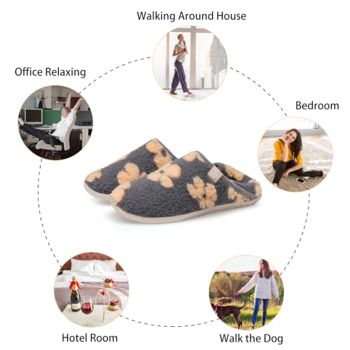 Image of Spesoul Fuzzy House Slippers for Women Men Indoor Closed Back Lightweight Cozy Faux Furry Lining Barefoot House Shoes Slipper Socks for Bedroom Home Office Yoga Outdoor Walking Shoes
