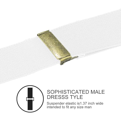 Image of Suspenders for Men, Adjustable Suspenders Gold Clip with Elastic Straps Y-Back Construction Heavy Duty for Work