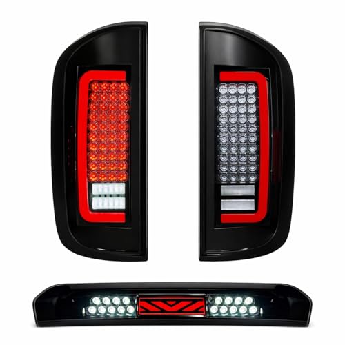 Suiwtaa Tail Light + 3rd Third Brake Cargo Lamp for Dodge Ram 15002007-2008 Ram 2500 35002007 2008 2009.Upgraded Version Rear Taillight Assembly and High Mount Stop Light.