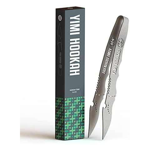 Yimi Hookah® Charcoal Hookah Tong | 24cm/ 9.45 Inches Stainless Steel Shisha Coal Clip | Anti-Scald Hookah Tong Charcoal clamp | Premium Hookah Shisha Accessory- Blade Cover