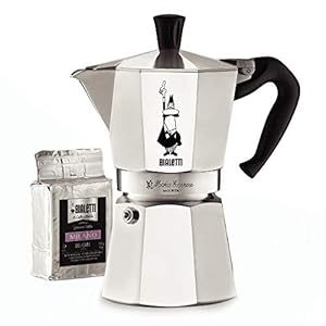 Bialetti Express Moka Pot, 6 -Cup & Coffee, Aluminum Silver Bialetti Express Moka Pot 6 Cup Coffee Aluminum Silver