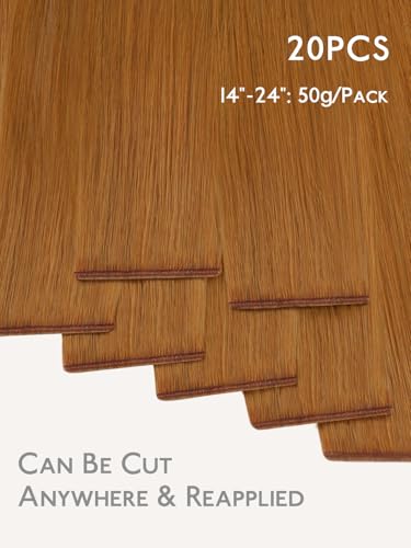 Image of WENNALIFE Genius Tape in Hair Extensions Human Hair, Invisible Tape in