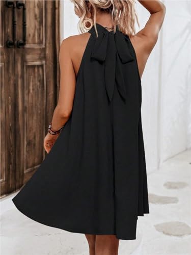 Vestido playero elegante con sofisticado cuello halter para mujer 4