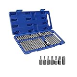 [Hohe Qualität]: Bohrer-Steckschlüsselsatz, hochwertiger Mehrzahn-Steckschlüsselsatz. Das Set besteht aus 2 Bohrern und 38 Bohrern aus strapazierfähigem Chrom-Vanadium-Stahl. Hergestellt aus hochwertigem legiertem Standardstahl, robust und langlebig.