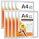 VAIIGO A4 Self Adhesive Magnetic Display Frame, Magnetic Paper Holder for License, Photos, Documents (10Pack, Silver)