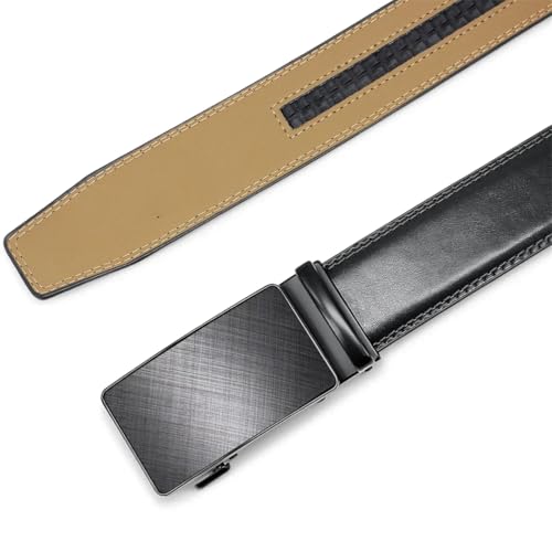 Mens Leisure Ratchet Belts Leather Belt Automatic Genuine Leather Belts Jdzd0910-95Bkbu 125cm4