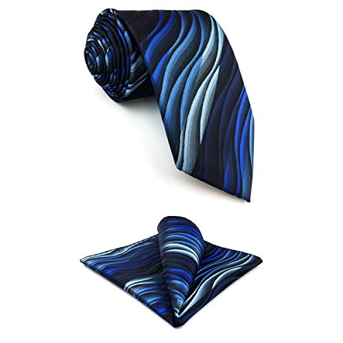 Shlax&Wing Ripple Blau Neu Männer Entwurf Mehrfarbig Krawatte Hochzeit Graduated Color Cover