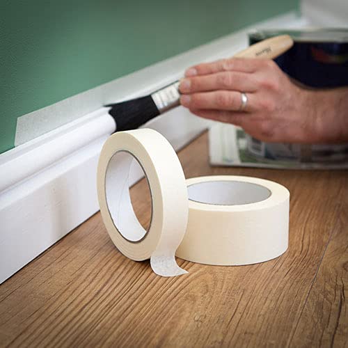 Image of Eco Friendly Masking Tape, 24MM (1 inch) x 20 Mtrs - Easy Tear Tape, Best for Carpenter, Labelling, Painting and leaves no residue after a peel (Pack of 6)