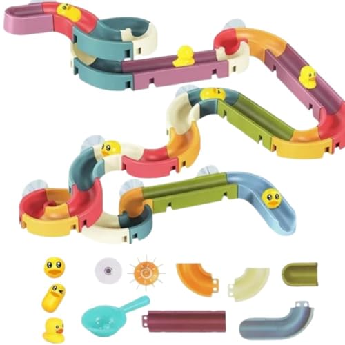 aelah お風呂おもちゃ お風呂 レール 子供 オモチャ こども 子ども 玩具 お 水遊び シャワー 水 噴水 アヒルのレーストラックゲーム 子供 をおが好きになる 赤ちゃん 贈り物 誕生日プレゼント (48ピース ウォータープレイトラック [スタンダー