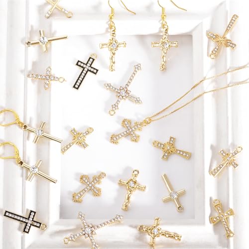 Image of stino Rhinestone Charms for Jewelry Making, Metal Pendants for Necklace Bracelet Earrings