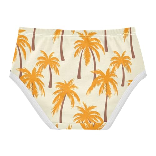 Palm Trees Brown Orange Leaves Toddlers Underwear Floral 2t Cotton Cute Panties Girl Flower Briefs Kids Undies2