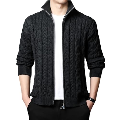 Cardigan à fermeture éclair pour hommes : veste en tricot chaud pour l'hiver