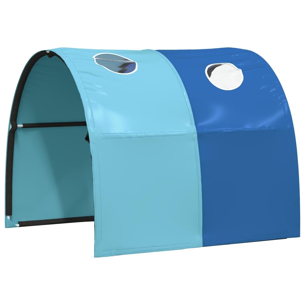 Cortinas para cama alta con túnel, poliéster azul, juego de accesorios duraderos con bolsillos de almacenamiento, fácil fijación, ideal para habitaciones infantiles, parque infantil y