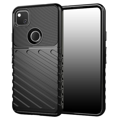 Image of Shockproof Back Cover Case for Google Pixel 4a 4G | 360 Degree Protection | Protective Design | Anti-Scratch Tough Slim TPU Case for Google Pixel 4a 4G (Black)