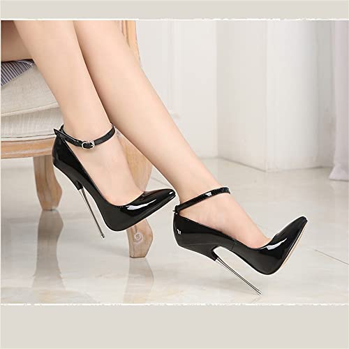 YGJKLIS Women's 16cm Sexy Stiletto Pumps Ankle Strap High Heels Pointed Wedding Party Dress Shoes2