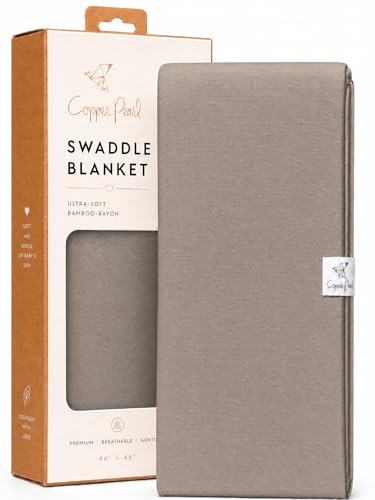 Image of Copper Pearl Swaddle Blankets for Newborns | Soft Stretchy Receiving Blankets for Boys and Girls | Large 46 x 46 Inch Baby Blankets | Lightweight and Breathable Swaddles | Gobi