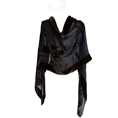Silk Base Burn-out Velvet Shawl,73