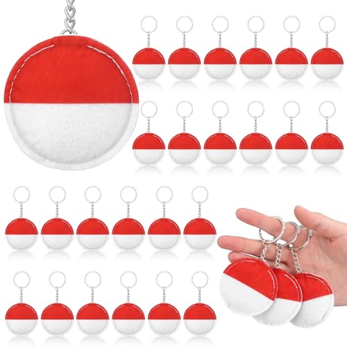 Porte-clés boule rouge et blanche x24 pour résoudre le manque d'idées de jeux