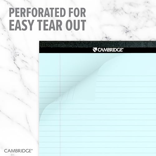 Cambridge Writing Pads, 8.5 X 11 Inches, Letter Size, Wide Ruled, Perforated Sheets, Bue Paper Note Pads, 3-Pack (59806) image 2