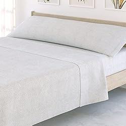 Ugg Sabanas Victorio & Lucchino Juego de Sábanas Coralina Jacquard, térmica para Invierno - Modelo Loren (Perla, Cama 150 cm)