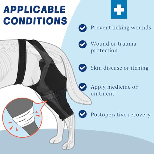 Image of Dog Sleeve for Rear Legs to Stop Licking, Upgraded Surgical Recovery Sleeve for Hind Back Leg Wound,TPLO, ACL Surgery, Light Comfortable Cone Alternative(XL,Right)