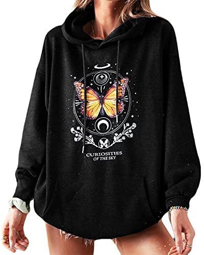 datasy Hoodie Damen Oversize Pullover Herbst Winter Lang Sweatshirt...