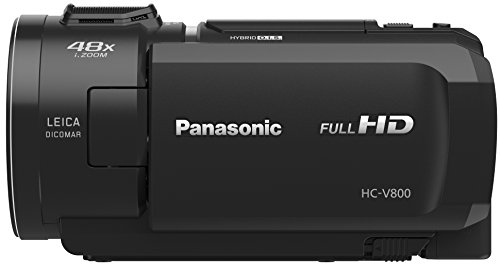 Panasonic HC-V800K FHD Cinema-Like Camcorder, 24x Leica Dicomar Lens, 1/2.5" Bsi Sensor, Three O.I.S. Stabilizer Systems,Black