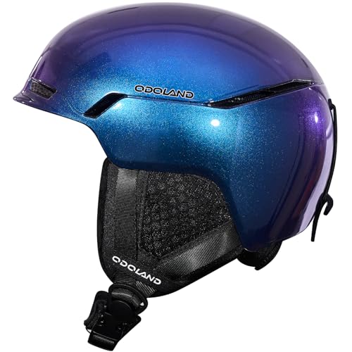 Odoland Casco de Esquí para Hombres Mujeres y Jóvenes, Casco de Snowboard Rueda Ajustable, Excelente Ventilación, Cascos Deportivos para Esquí Patinaje Snowboard, Azul Brillante