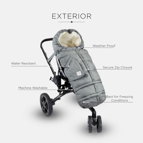Image of 7AM Enfant Stroller Blanket 212 - Adjustable Baby Car Seat Zipped Blanket for Babies Winter, Unisex Multi Purpose Fleece Lined Warm Hooded Toddler Footmuff Water Repellent | (6M - 4T)