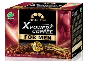 XPower Instant Coffee for Men Tongkat Ali Ginseng Coffee All Natural Male Enhancement Energy Boosting 6.9oz Bag (Pack of 8)