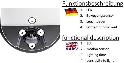 HUBER Lampa ścienna LED z czujnikiem ruchu 140° 10 W, 800 lm I IP54 lampa zewnętrzna LED z czujnikiem ruchu I kinkiet wewnętrzny, antracyt