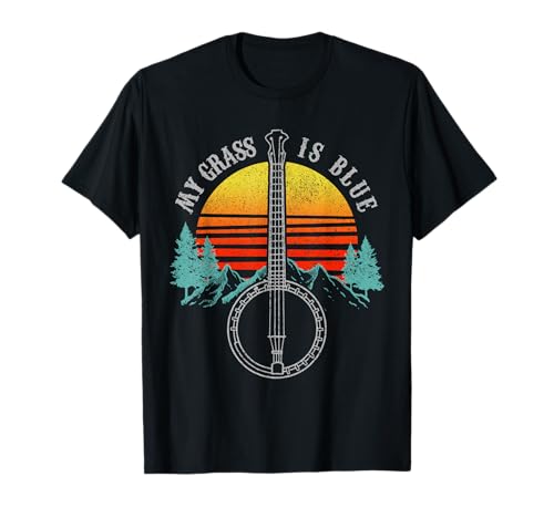 Camiseta Bluegrass My Grass Is Blue Vintage Banjo Shirt Regalo Camiseta