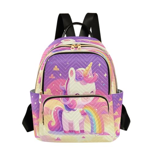 Sac à dos licorne arc-en-ciel mini format pour ado