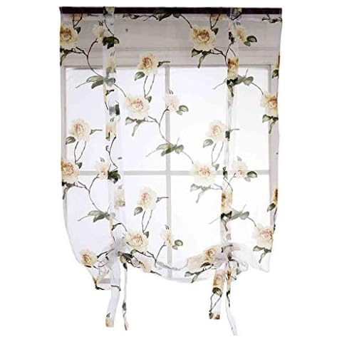 Raffrollo Gardinen Vorhang Durchscheinend Raffgardinen Römischer Vorhang Thermischer Kurzer Raffrollo Blumen Deko Cover