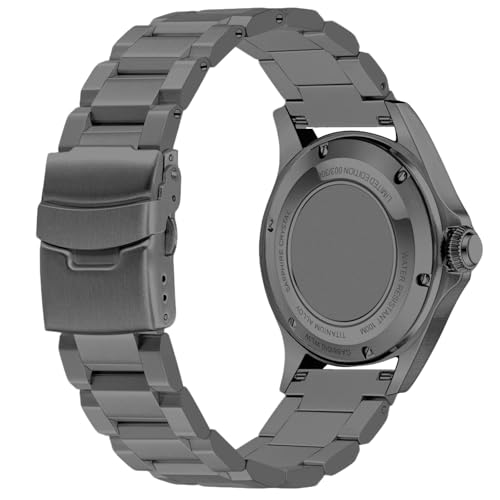 Image of Juntan 18mm 20mm 21mm 22mm 24mm 26mm Classic Stainless Steel Watch Band Silver Black Grey Blue Gold Brushed Metal Watch Strap for Women Men Watch Replacement Band Double Buckle