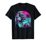 House DJ Cat 80s 90s Kitten Sunset Rainbow DJ Cat Kitty T-Shirt