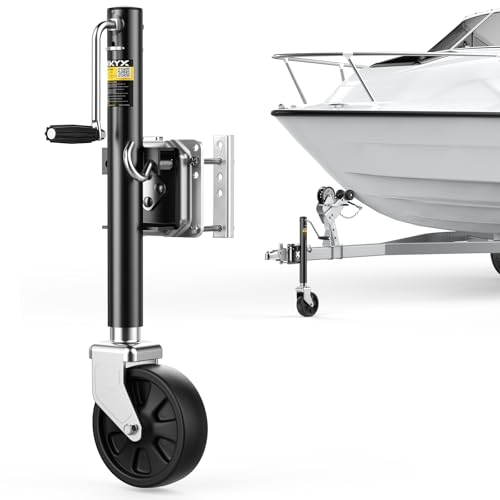 KYX Boat Trailer Jack 1500 lbs Trailer Jack with 8 Inch Single Wheel 10.6 Vertical Lift Heavy Duty Swivel Tongue Jack for RV Boat Horse & Utility Trailers