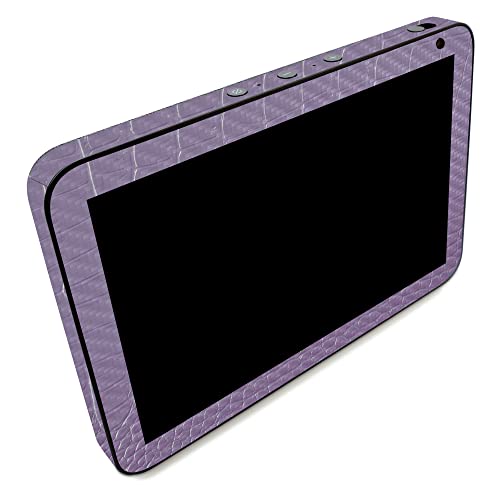 Image of MightySkins Carbon Fiber Skin Compatible with Amazon Echo Show 8 (Gen 2) - Purple Gator Skin | Protective, Durable Textured Carbon Fiber Finish | Easy to Apply