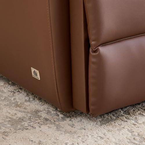 Image of Home Centre | Torino Faux Leather 3-Seater Electric Recliner | Recliner Sofa for Living Room | Solid Wood | Brown | 2 Year Warranty