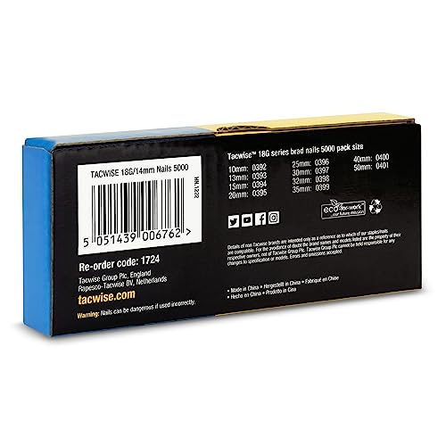 TACWISE 1724 Galvanised Brad Nails Type 18G / 14 mm, Pack of 5000 2 TACWISE 1724 Galvanised Brad Nails Type 18G / 14 mm, Pack of 5000 - Image 2